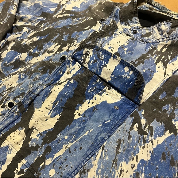 Vintage 1980’s Abstract Blue Print Jacket Sized XL - Picture 2 of 6